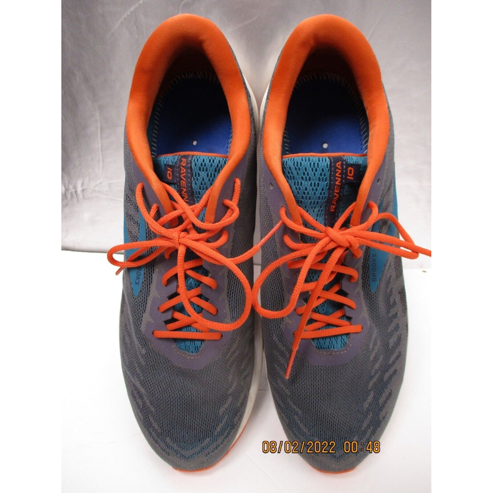 Brooks Ravenna 10 Men Size 13 Medium Gray Orange Turquoise High Quality Running